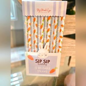 Bunny Carrot Reusable Straws